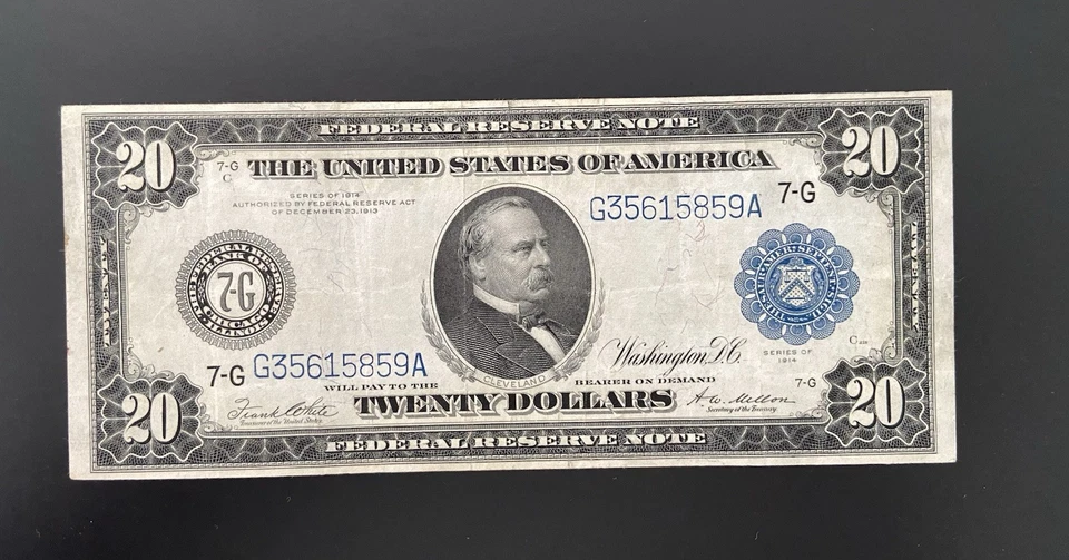 1914 $20 Chicago Federal Reserve Note - VF+ or XF - Fr. 983a - Image 1 of 2