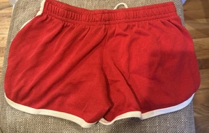 Womens Brandy Melville Red USA Gym Shorts One Size - Picture 1 of 2