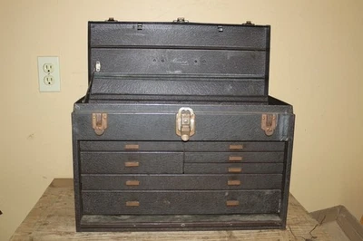 Vintage Kennedy 7 Drawer 520 Steel Tool Box Toolbox Machinist Chest Mechanic Key - Image 1 of 4