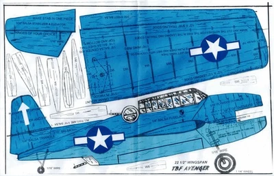 SET 2- 1/2 A profile WW II U S Navy TBF, TBD,and F8-F  U-Control plans - Image 1 of 3