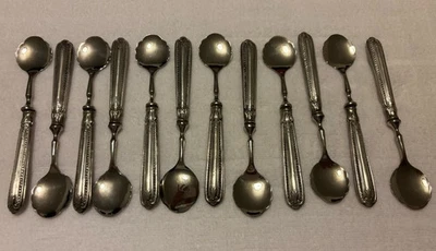 Antique 800 Continental Silver Spoons 300g Set Of 12 - Image 1 of 4