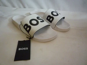 Boss Aryeh Sliders UK 10 White US 11 EU 44 Bnwt New - Picture 1 of 21
