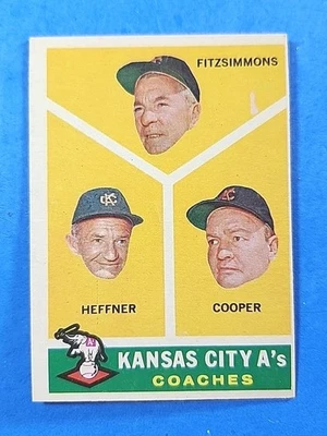 1960 TOPPS BASEBALL #462 A's  COACHING STAFF EX-MINT  - Image 1 of 2
