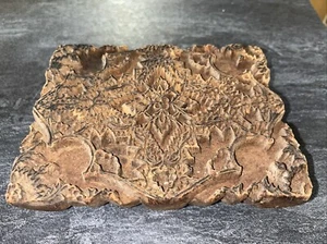 ANTIQUE STAMP PRINTING WOOD CUT PRINTING BLOCK TEXTILE STAMP EXQUISITE DESIGN BB - Picture 1 of 24