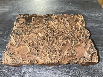 ANTIQUE STAMP PRINTING WOOD CUT PRINTING BLOCK TEXTILE STAMP EXQUISITE DESIGN BB - Image 1 of 4