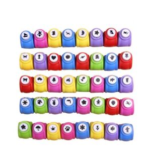  40 Pcs Kids Playset Toys for Girls Scrapbook Paper Punchers Craft Punches