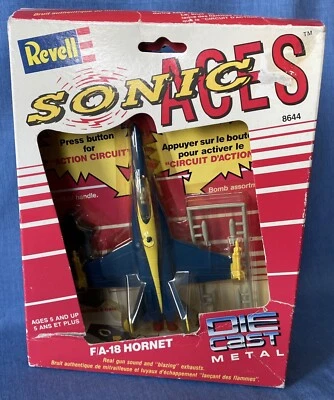 Revell Sonic Aces F/A-18 Hornet Die Cast Metal Airplane 1990 Sealed New #8644 - Image 1 of 4