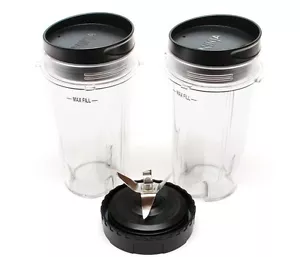 SET OF TWO Ninja Mega Kitchen System BL773CO 2 Single Serve 16 oz Cups + Blade + - Picture 1 of 6