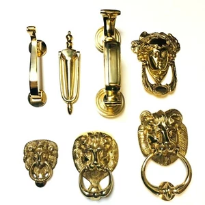 Llamadores de puerta vintage de latón pulido liso elegante-desplazamiento/delgado/doctor/medusa/león - Imagen 1 de 14