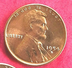 1954 D NICE UNCIRCULATED LINCOLN CENT (1 COIN) - Picture 1 of 2