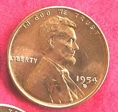 1954 D NICE  UNCIRCULATED  LINCOLN CENT (1 COIN) - Image 1 of 2
