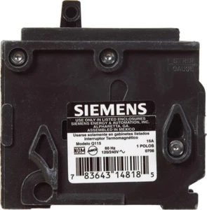 Siemens Q115 Leitungsschutzschalter 15A 120/240V 10.000AIR 50/60Hz 1-polig - Bild 1 von 1