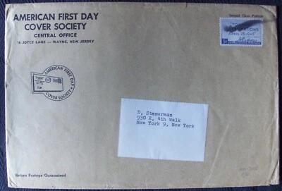 US FDC envelope from American FDC Society, 1945 big size. - Image 1 of 2