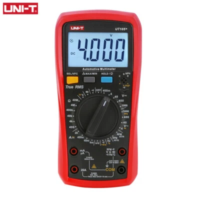 UNI-T Automotive Multimeter TRUE RMS Digital Volt Tach Dwell RPM VFC Freq Tester - Image 1 of 4