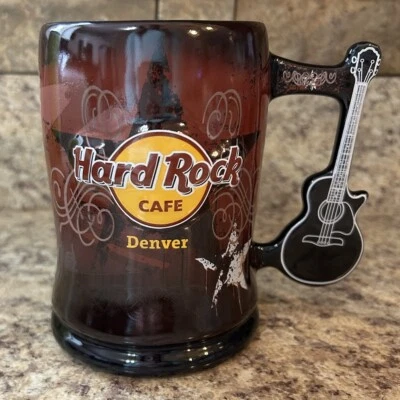 Hard Rock Cafe Denver Acoustic Guitar Handle Coffee Mug Cup - Image 1 of 4