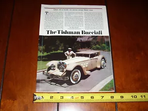TISHMAN BUCCIALLI NEO CLASSIC CUSTOM AUTOMOBILE - ORIGINAL 1982 ARTICLE - Picture 1 of 3
