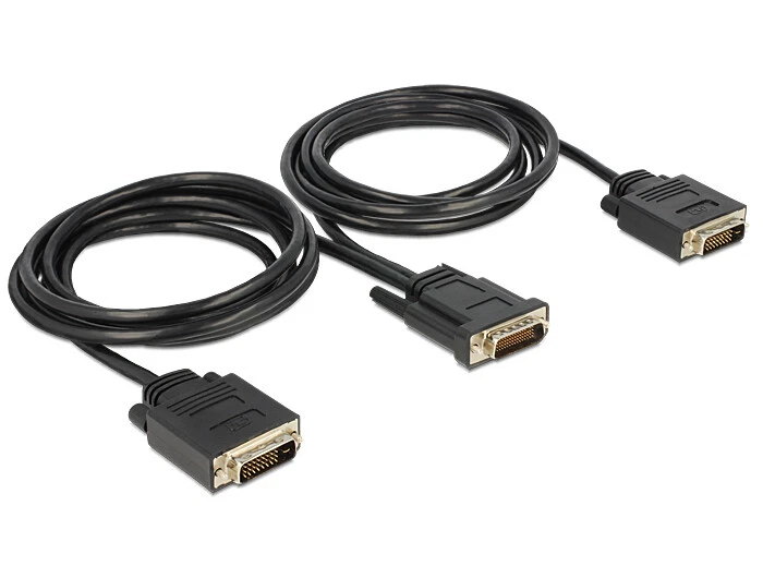 DeLOCK Kabel DMS-59 männlich Stecker > 2x DVI 24+1 Stecker 2m Delock Schwarz - Bild 1 von 1