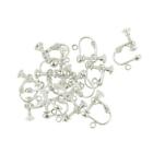 12Pcs 17 x 14mm Clip On Screw Back Earring Findings with Open Loop Flat Pad