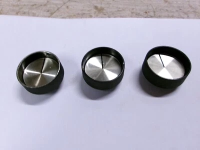 3 VINTAGE BLACK BAKELITE CONTROL KNOBS W/SILVER INSERTS 3 - Image 1 of 3
