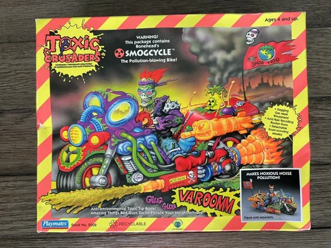 Vintage 1991 Playmates Toxic Crusaders SMOGCYCLE New in SEALED Box Cover