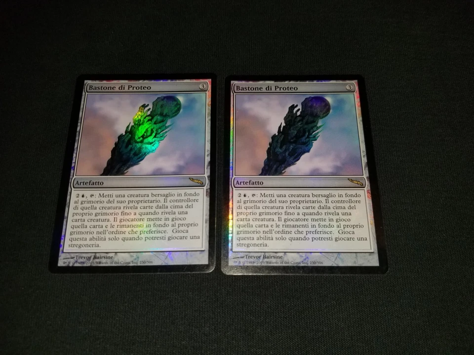 MTG 1x Mirrodin rare artifact MP Italian FOIL Proteus Staff - ships w/ tracking - Image 1 of 2