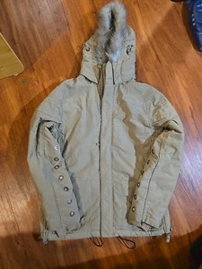 Oakley Tamarack hellbraune Skijacke Snowboard Kapuze Fellbesatz Reißverschluss Druckknopftaschen - XL - Bild 1 von 9