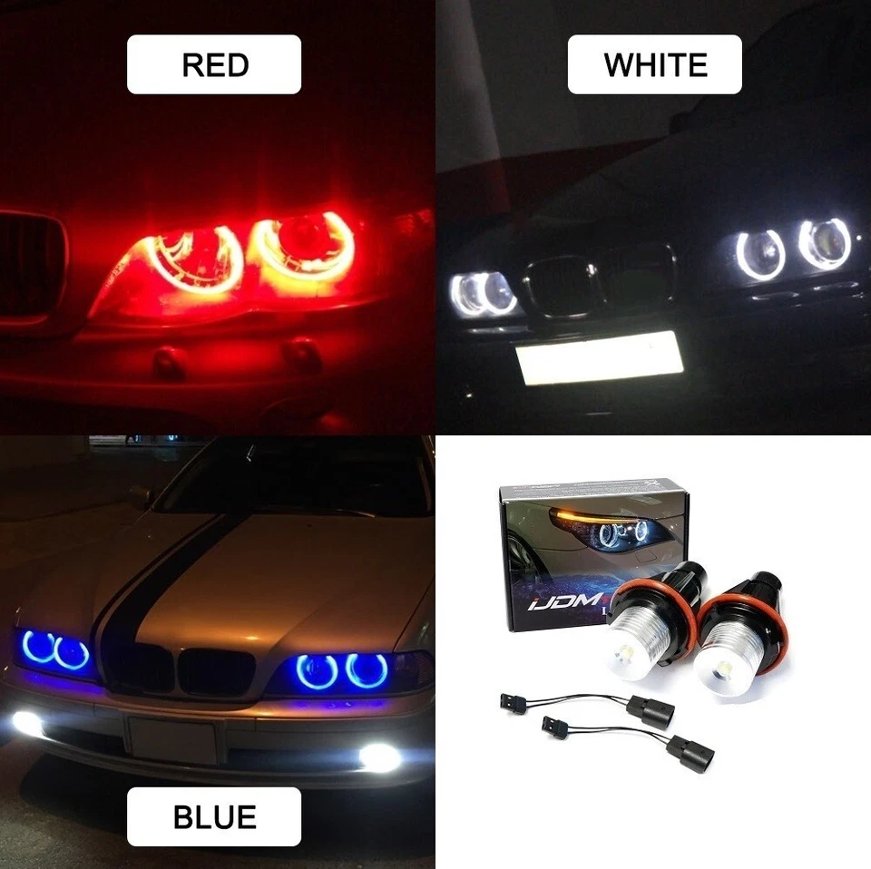 2 x BMW E39 E60 E61 E53 E65 LED АНГЕЛ ГЛАЗА МАРКЕРЫ СИНИЙ - Изображение 1 из 2