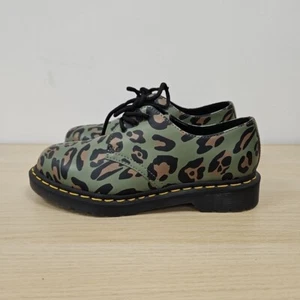Dr Martens 1461 Distorted Leopard Green Camo Leather Oxford Shoes Size Uk 6.5 - Picture 1 of 8