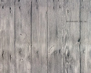 PVC VINTAGE WORN GREY WOOD WALLPAPER VINYL COUNTRY FEATURE WALL MODERN UK - Picture 1 of 3
