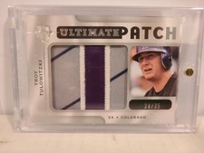 2009 UPPER DECK ULTIMATE COLLECTION TROY TULOWITZKI LOGO JUMBO PATCH #/35 ROCKIE
