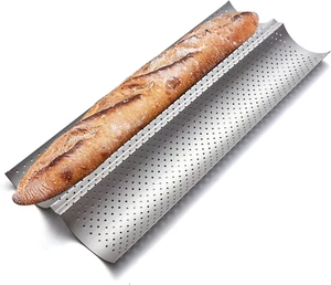 Nonstick Baguette Pans for French Bread Baking, Perforated 2 Loaves Baguettes... - Picture 1 of 1