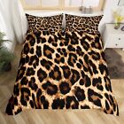 Feelyou Black Brown Leopard Print Comforter Cover Set King Size Women Cheetah...