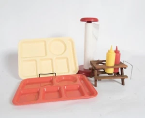 Vintage Picknicktisch Mittagessen Konvolut! So Fun! SiLite Tabletts, Copco Handtuchhalter & Tisch - Bild 1 von 5