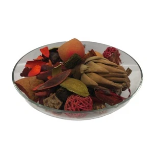 Dekorative Klarglas Obstschale mit Fuß und unparfümiertem Herbst/Herbst Potpourri - Bild 1 von 7