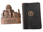 Plaque de bronze Christian Scientist Boston + livre de science et de santé vintage