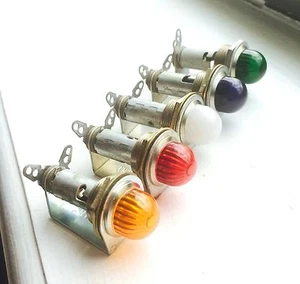 Vintage AMBER RED GREEN BLUE CLEAR Curve lens dash light DIALCO READ DESCRIPTION - Picture 1 of 3