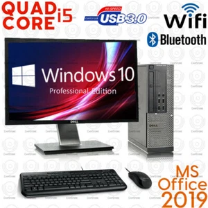 Dell Desktop Computer QUAD CORE i5 16GB RAM 2TB 512GB SSD WINDOWS 10 PC 24" LCD - Picture 1 of 3