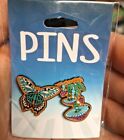 Butterfly and Mushroom Lapel Pin Set 2 Pins Per Package