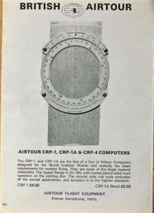 British Airtour Flugausrüstung Anzeige 1975 CRP-1 Computer Elstree Flugplatz - Bild 1 von 1