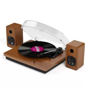 Mersoco Bluetooth Turntable with Built in Stereo Speakers,Vinyl Record Player 3 - Picture 1 of 6