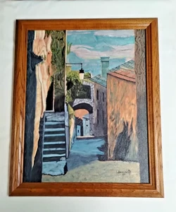 20" x 16" Painting on Canvas of City Life, Street Scene Signed Abramowitz Framed - Picture 1 of 11
