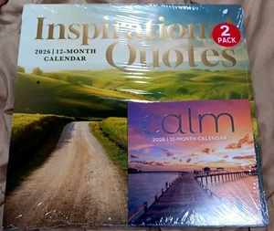 2026 INSPIRATIONAL QUOTES/CALM WALL CALENDARS ~2 Pack ~12"x24" Open & 6"x12"Open - Picture 1 of 10