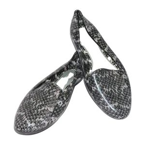 Melissa x Jason Wu Jelly Shoes Flats Reptile Snake Pattern Black Gray Sz 8 NEW! - Picture 1 of 15