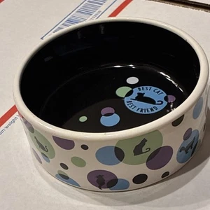 SIGNATURE HOUSEWARES INC. Big Dots Big Dish Stoneware Cat Bowl 2006 - Picture 1 of 4