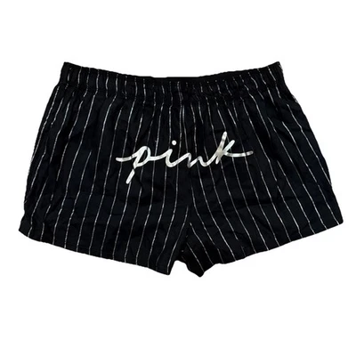 PINK Victoria’s Secret Mujer’s Boxer Pijama Shorts Negro Talla M Nuevo sin Etiquetas Foto 1 de 4