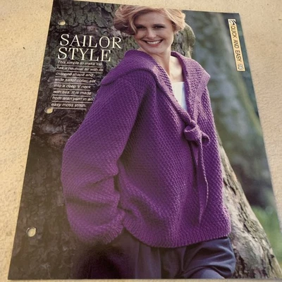 VINTAGE CREATIVE NEEDLES PATTERN - SAILOR STYLE - KNITTING IN ARAN YARN  - Image 1 of 4