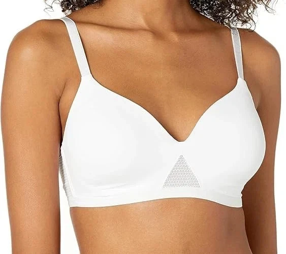 大号 Hanes G521 Oh So Light 舒适泡沫无线 T 恤文胸,白色全新带标签 — 第 1/1 张图片