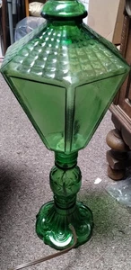 Vintage smaragdgrüne Straßenlaterne Leuchte Weinkaraffe 20" Orveito Nello Gori EUC! - Bild 1 von 6