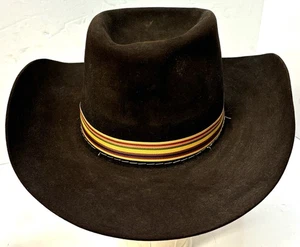 Cappello da cowboy western vintage Resistol in feltro marrone Texas USA 7-3/8 Tonto Rim Trading Co - Foto 1 di 12