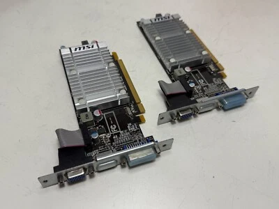Lote de 2 tarjetas de video MSI Radeon HD 5450 1 GB 64 bits DDR3 PCI R5450-MD1GD3H/LP Foto 1 de 4